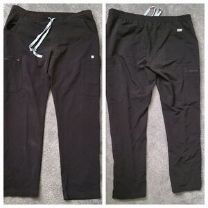 Womens FIGS Yola Technical Collection Scrubs Pants Black TW2000